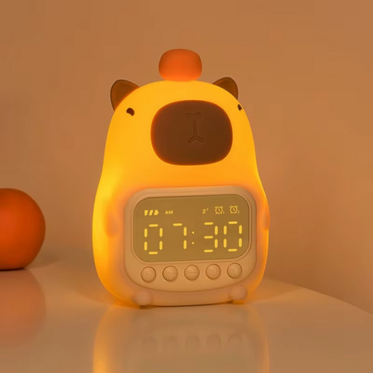 Capybara Alarm Clock with Night Lights Sleep Wake Up Clocks Desk Lamp Creative Room Bedsides Decoration Cute Gifts for Childrens