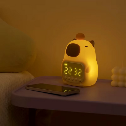 Capybara Alarm Clock with Night Lights Sleep Wake Up Clocks Desk Lamp Creative Room Bedsides Decoration Cute Gifts for Childrens