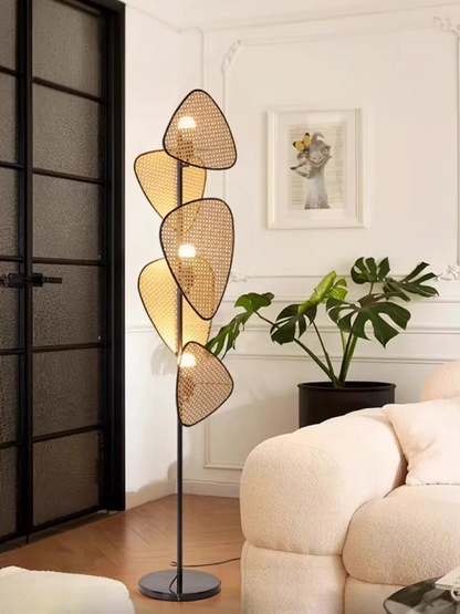 Modern Nordic Minimalism Rattan Art Sofa LED Floor Lamp Homestay Living Room Designer Light Bedroom Home Lighting Decor Fixtures