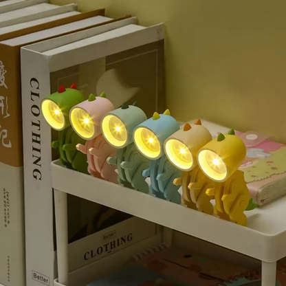 Mini Dinosaur Night Light Battery Magnetic Folding Nights Lamp Bedroom Bedside Table Ornaments Children's Toys LED Night Lights